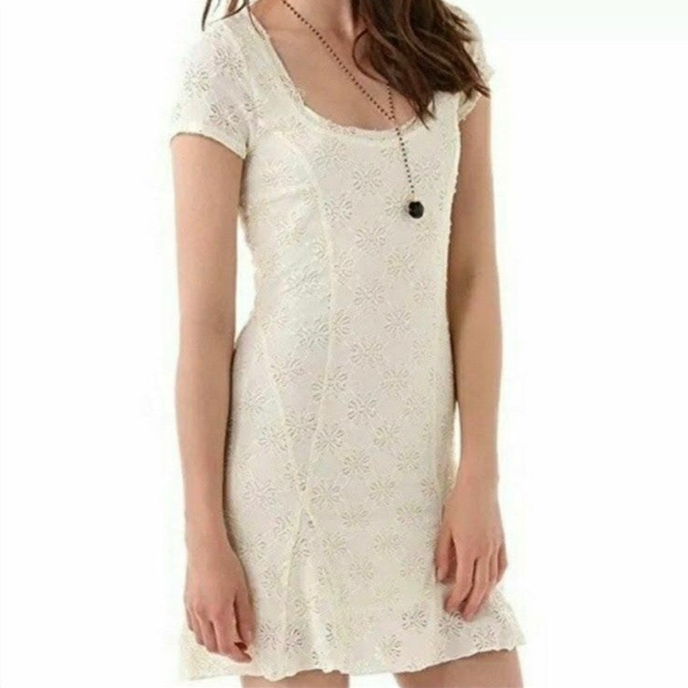 Free People Cream Lace Mini Dress Sz Small